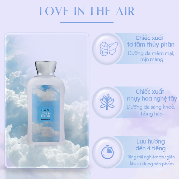 Sữa tắm dưỡng ẩm nước hoa Mine Love In The Air 470g