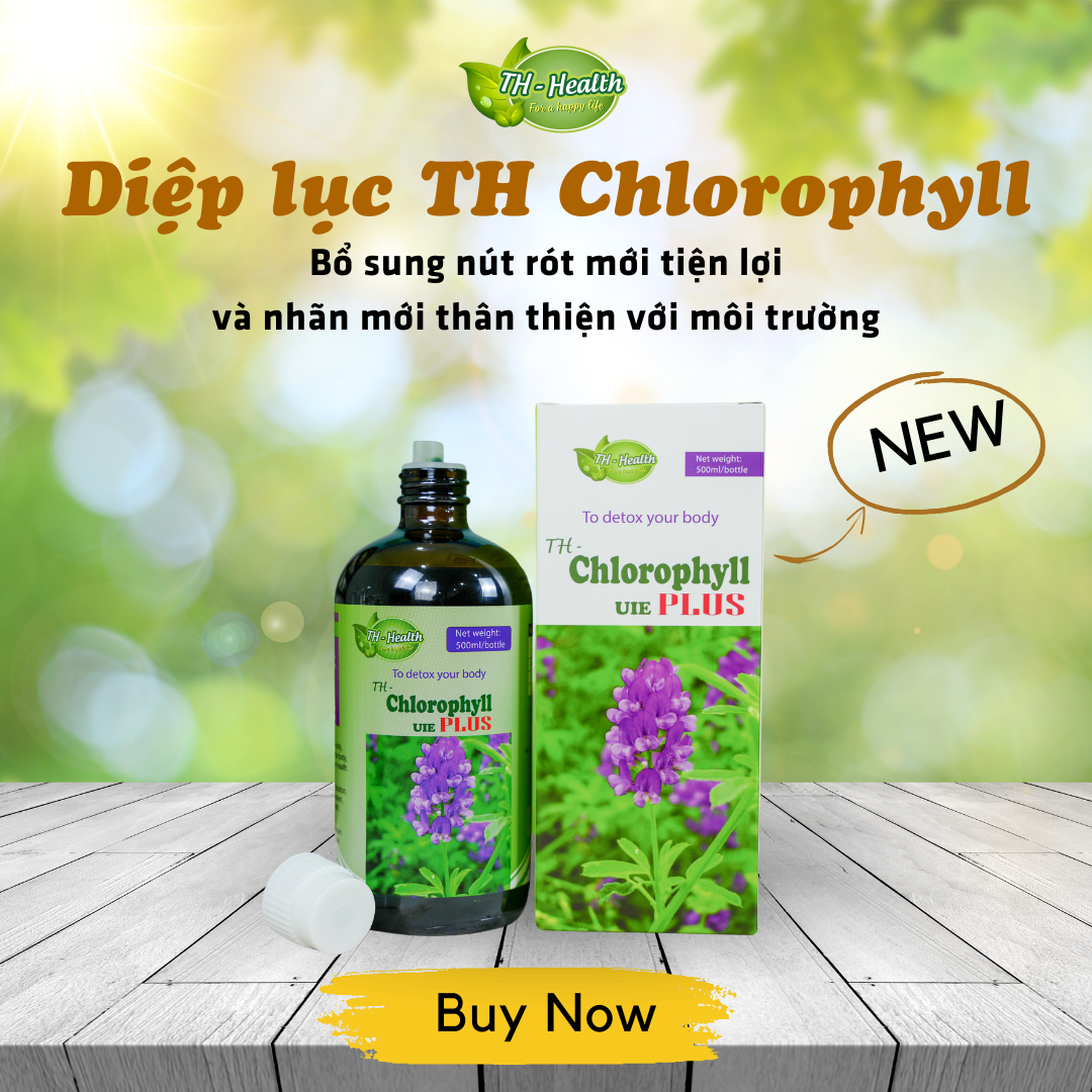 TH-Chlorophyll UIE PLUS bổ sung diệp lục, hỗ trợ miễn dịch và chống oxy hóa 500ml
