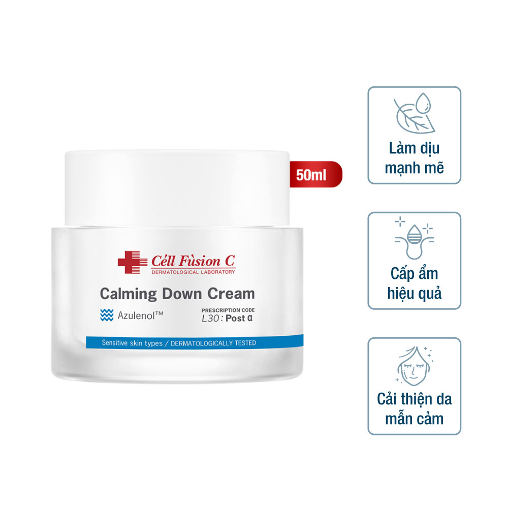 Kem dưỡng cấp ẩm & giảm ửng đỏ, dịu da Cell Fusion C Calming Down Cream 50ml