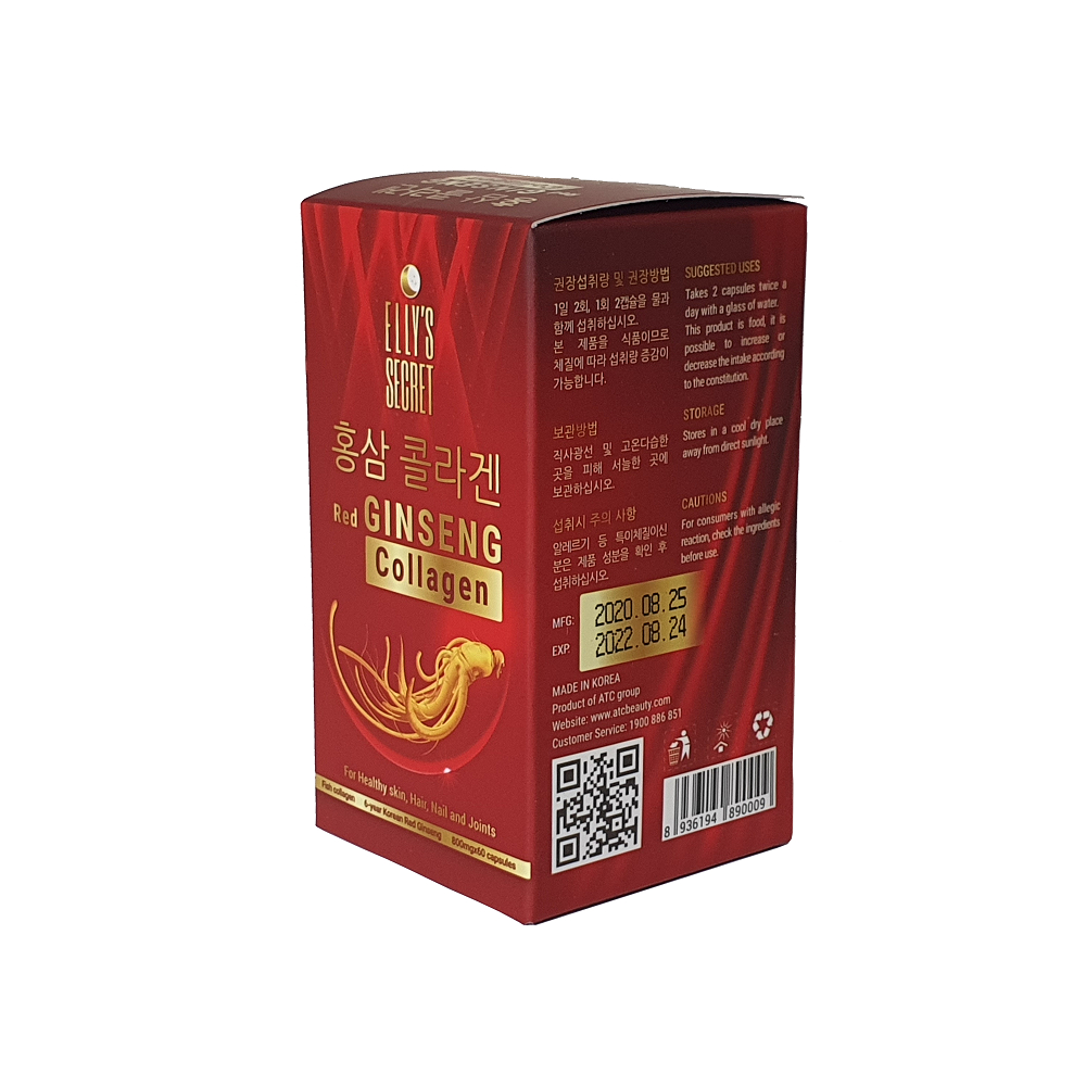 Viên uống Hồng Sâm Hàn Quốc Red Ginseng Collagen – Hỗ trợ tăng cường sức khỏe 60 viên