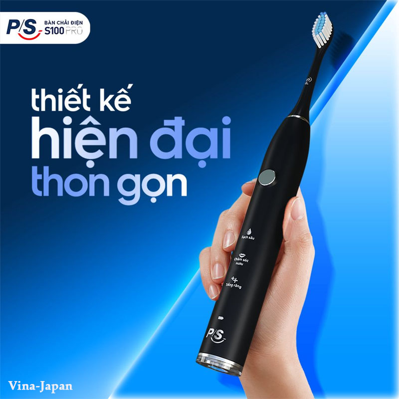 Bàn Chải Điện P/S Sạch Sâu, Công Nghệ Sóng Âm S100 Màu đen