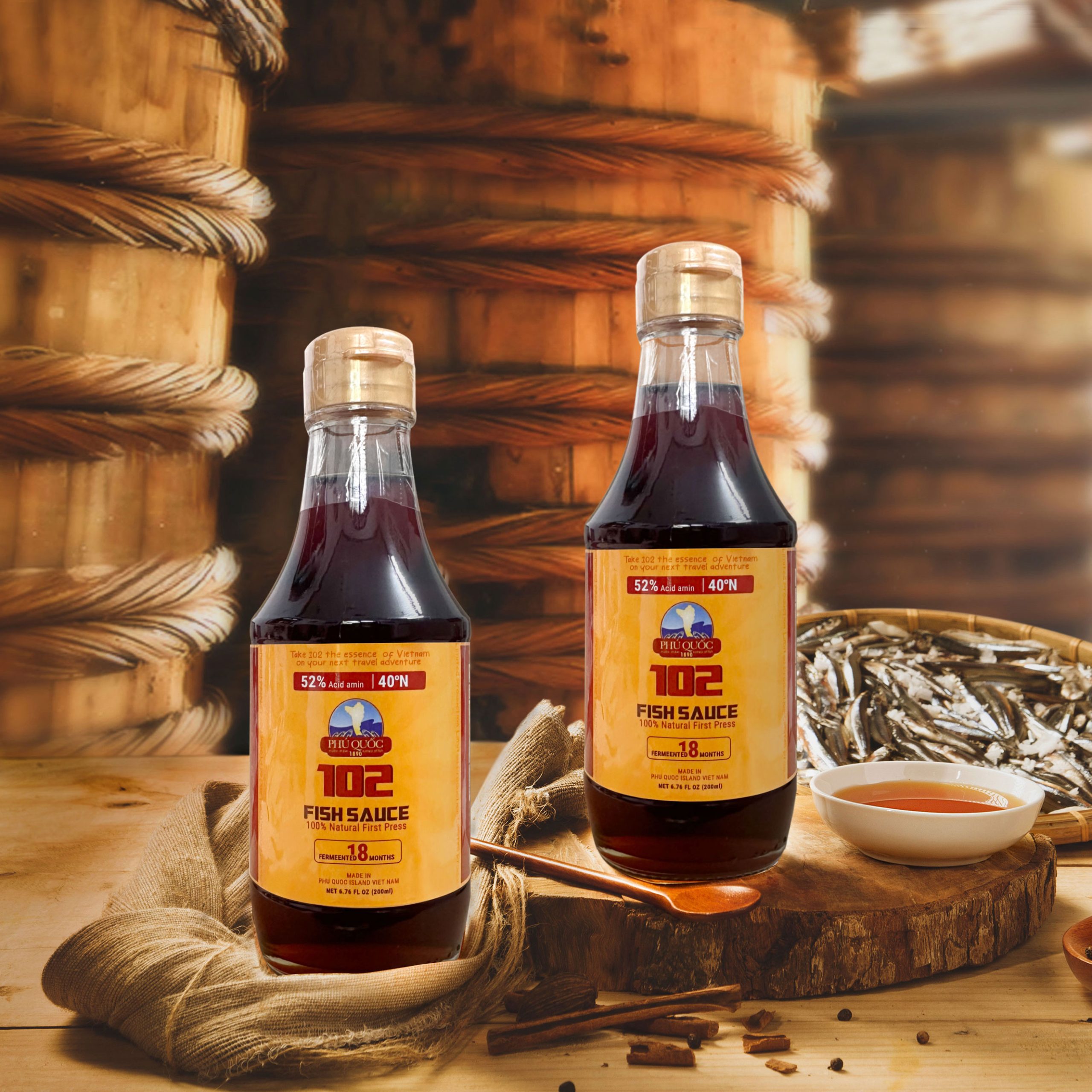 Nước mắm nguyên chất 102 FISH SAUCE (2 chai x 200ml/ 1 chai)