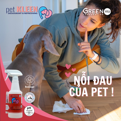 Bộ vi sinh khử mùi thú cưng Pet Kleen (1 chai 500ml + 1 ống 5ml)