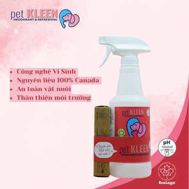 Bộ vi sinh khử mùi thú cưng Pet Kleen (1 chai 500ml + 3 ống 5ml)