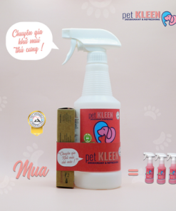 Bộ vi sinh khử mùi thú cưng Pet Kleen (1 chai 500ml + 3 ống 5ml)