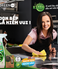 Bộ vi sinh lau chùi dầu mỡ Kitchen Kleen (01 Chai 500ml + 03 ống 5ml)