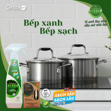 Bộ vi sinh lau chùi dầu mỡ Kitchen Kleen (01 Chai 500ml + 03 ống 5ml)