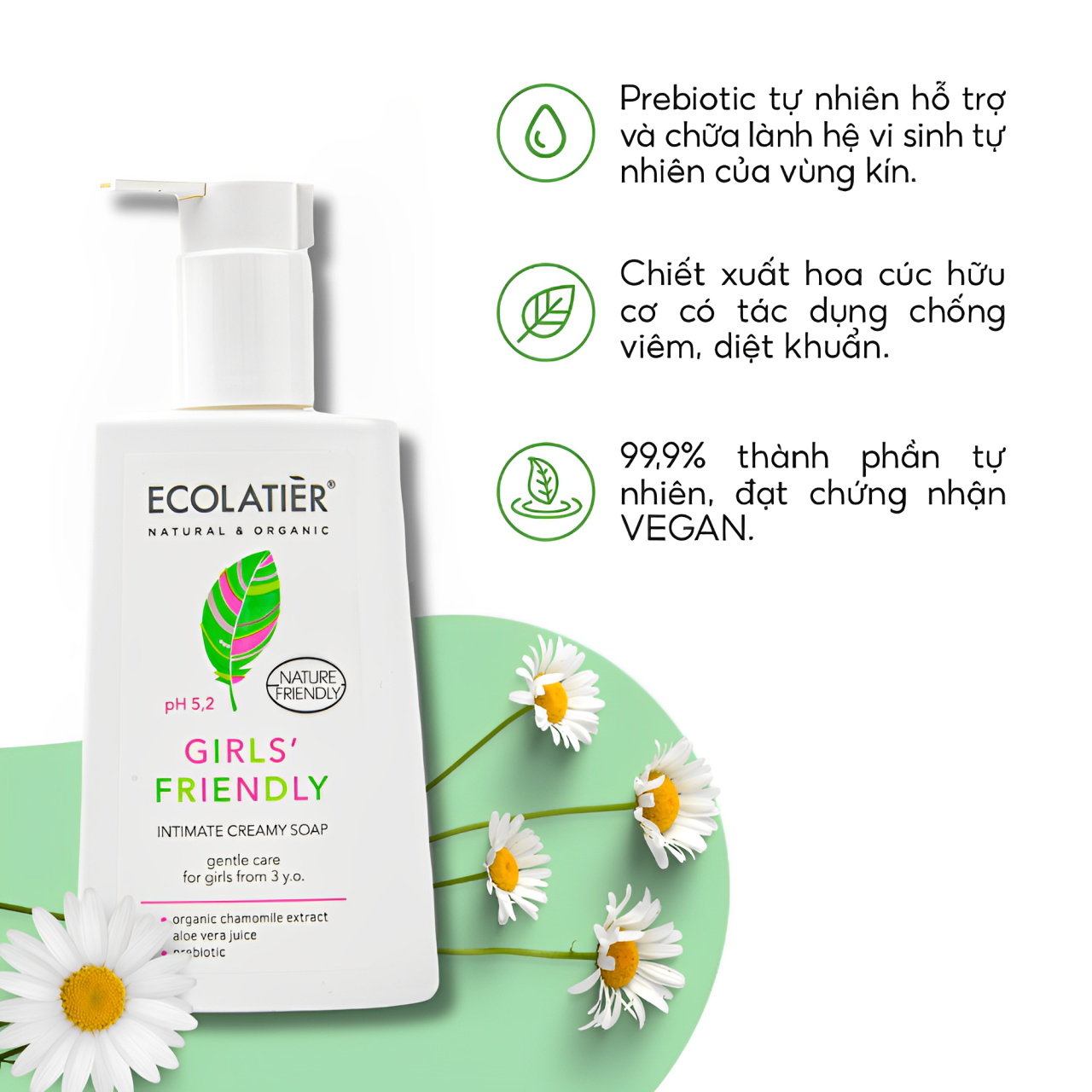 Dung dịch vệ sinh Ecolatier – Cho Bé Gái Từ 3 Tuổi (250ml)