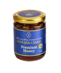 Mật ong đông trùng hạ thảo nhân sâm Canada (Hũ 240g)