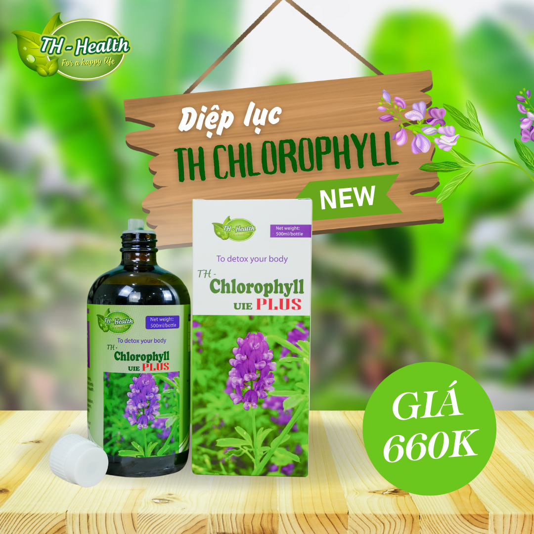 TH-Chlorophyll UIE PLUS bổ sung diệp lục, hỗ trợ miễn dịch và chống oxy hóa 500ml