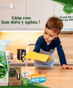 Bộ vi sinh lau chùi dầu mỡ Kitchen Kleen (01 Chai 500ml + 03 ống 5ml)