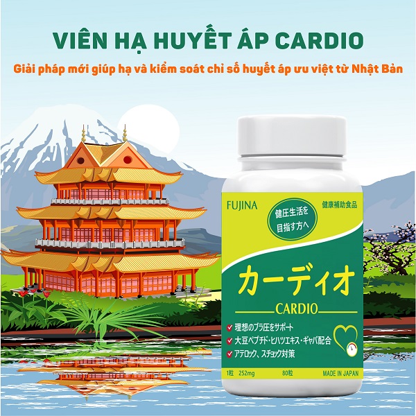 Viên uống hỗ trợ ổn định huyết áp Cardio Fujina (Hộp 80 viên)