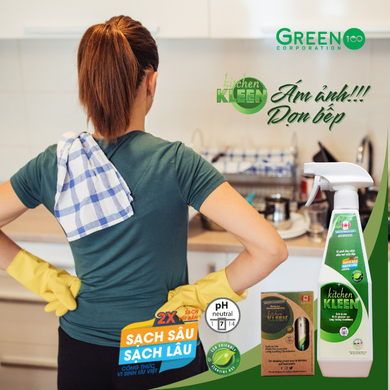 Bộ vi sinh lau chùi dầu mỡ Kitchen Kleen (01 Chai 500ml + 03 ống 5ml)