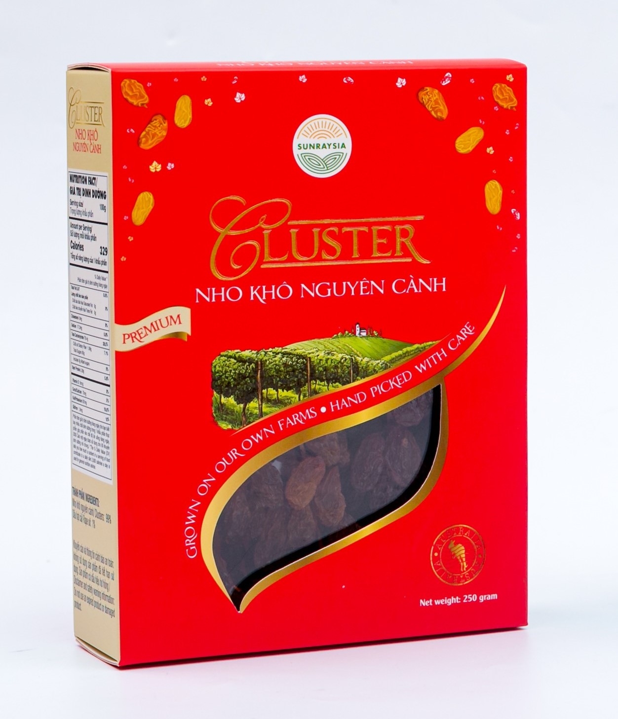 Nho khô nguyên cành nhập khẩu Úc (hộp 250g)