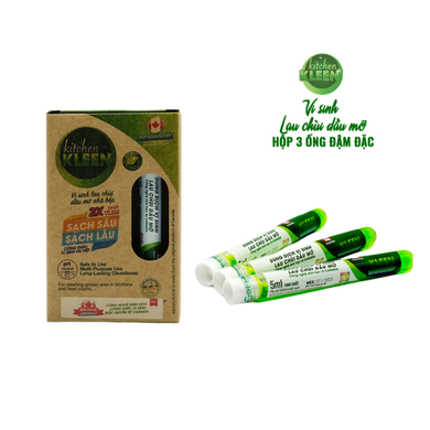 Hộp vi sinh lau chùi dầu mỡ Kitchen Kleen (03 ống 5ml)