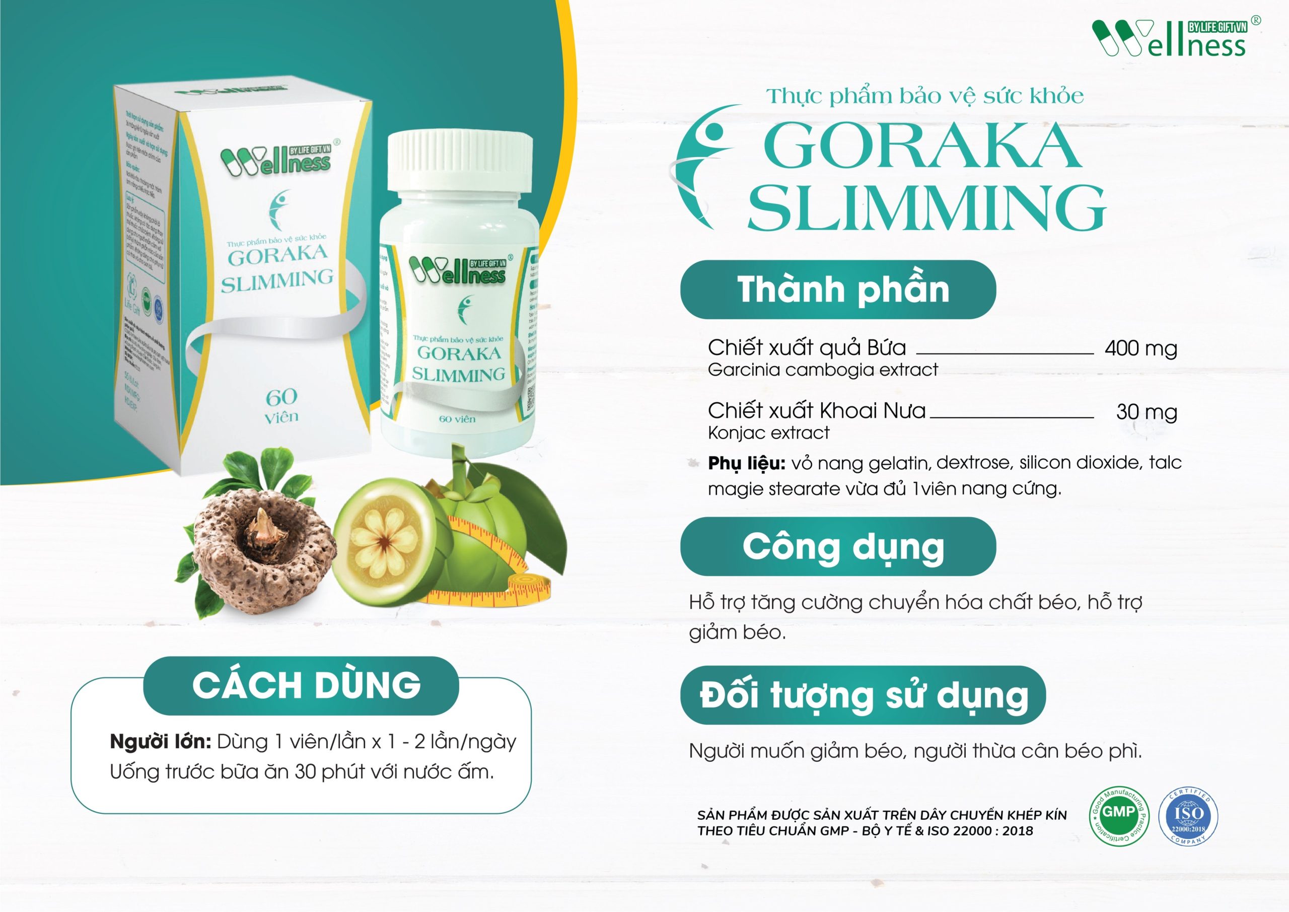 Viên uống hỗ trợ giảm cân Goraka Slimming (60 viên)