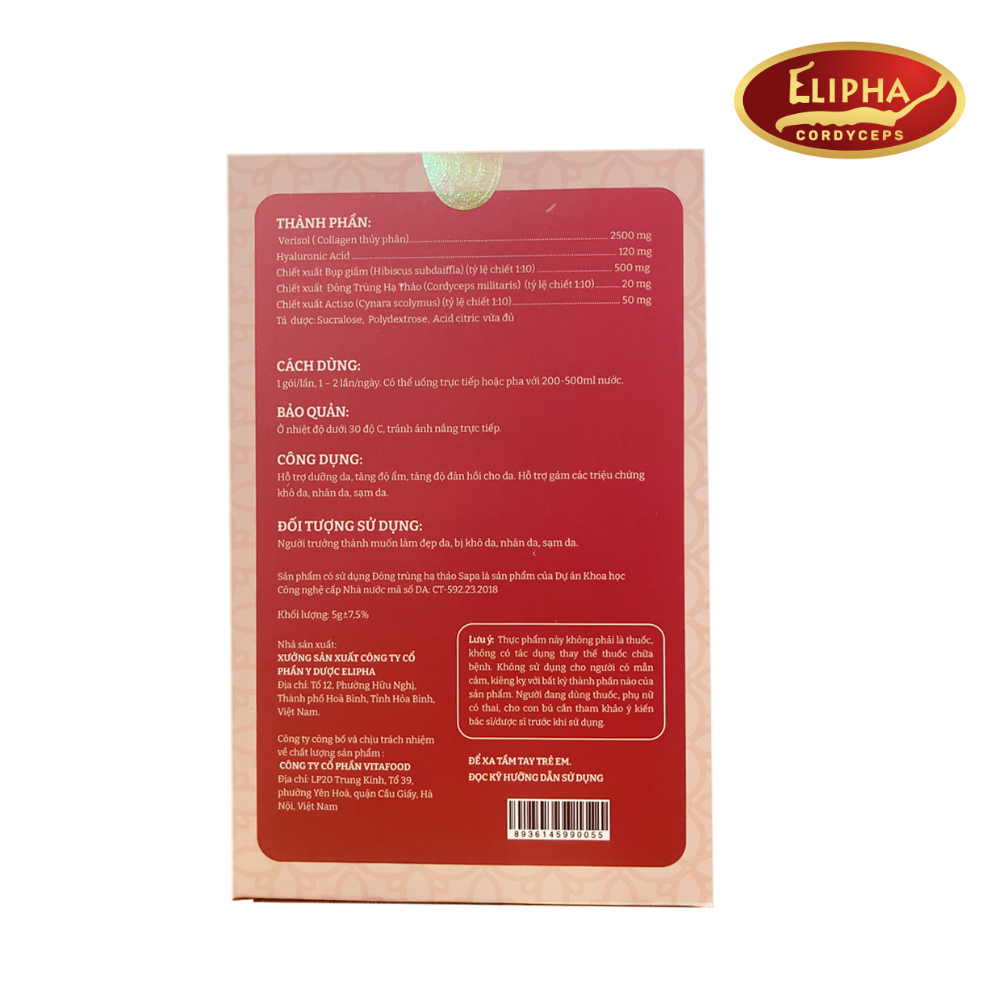 Collagen Tây Thi Trùng Thảo Sapaherb hỗ trợ làm đẹp da 07gói