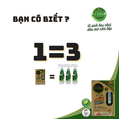 Hộp vi sinh lau chùi dầu mỡ Kitchen Kleen (03 ống 5ml)