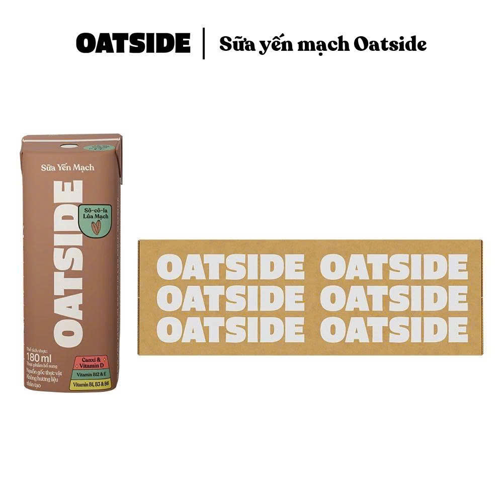 Sữa yến mạch OATSIDE vị Sô-cô-la lúa mạch Thùng 24 Hộp 180ml