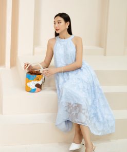 Đầm cổ yếm xanh Joyce