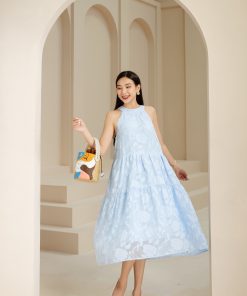 Đầm cổ yếm xanh Joyce