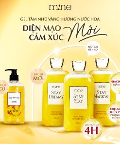 Gel tắm trắng nhũ vàng nước hoa Mine Stay Sexy 470ml