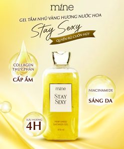 Gel tắm trắng nhũ vàng nước hoa Mine Stay Sexy 470ml