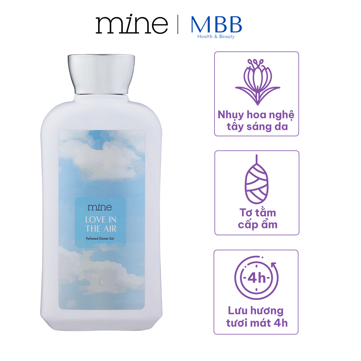Sữa tắm dưỡng ẩm nước hoa Mine Love In The Air 470g