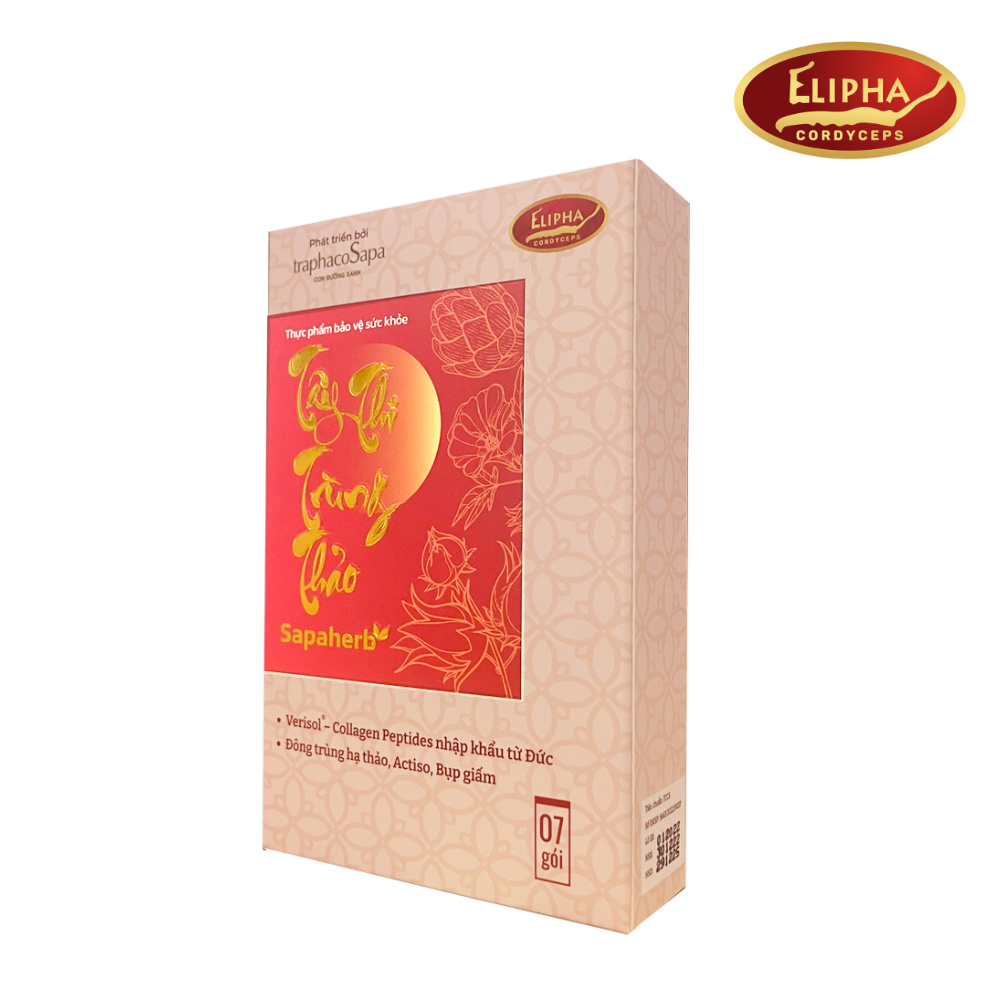 Collagen Tây Thi Trùng Thảo Sapaherb hỗ trợ làm đẹp da 07gói
