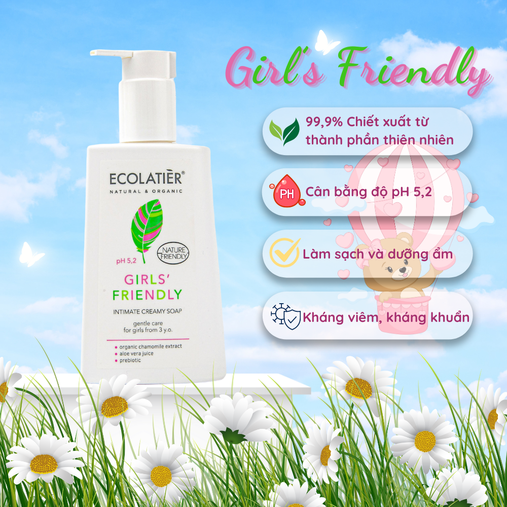 Dung dịch vệ sinh Ecolatier – Cho Bé Gái Từ 3 Tuổi (250ml)