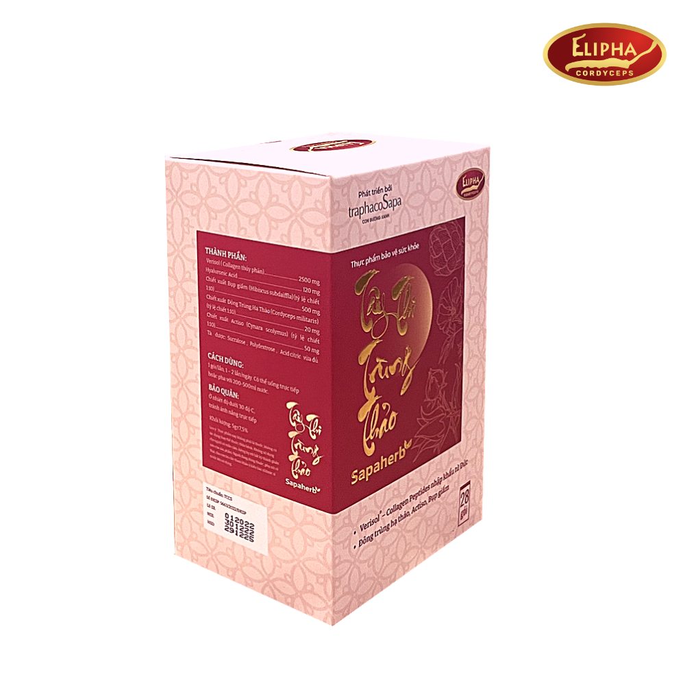 Collagen Tây Thi Trùng Thảo Sapaherb hỗ trợ làm đẹp da 28gói