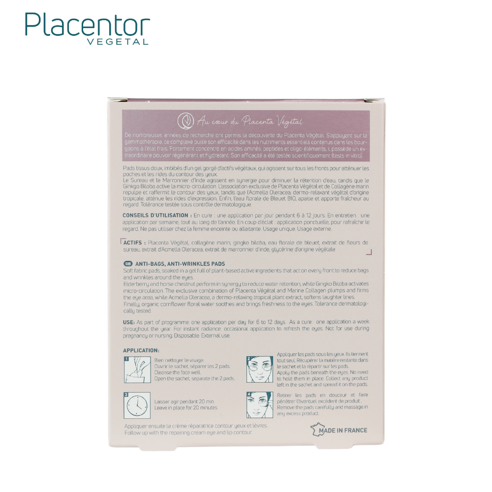 Mặt nạ Mắt Placentor Anti- Pouch, Anti Wrinkle Pads – Giảm nếp nhăn, bọng mắt (6x5g)