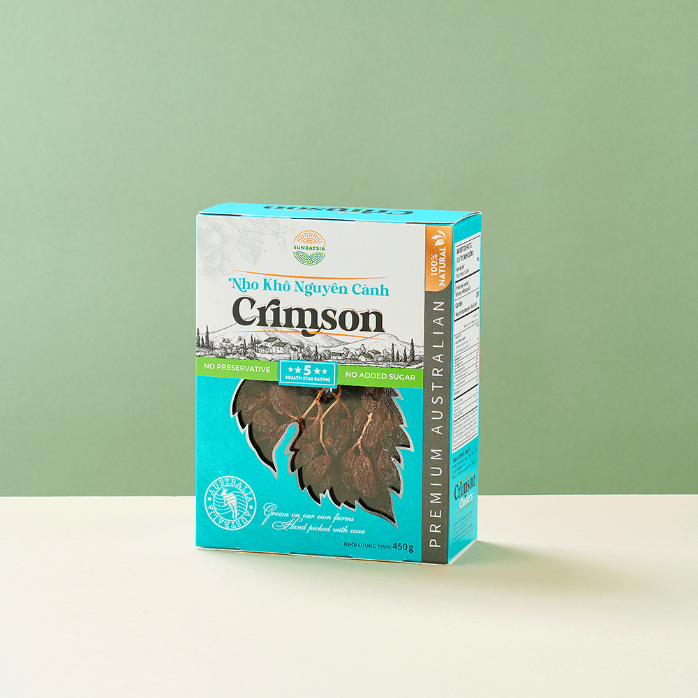 Nho khô nguyên cành Crimson nhập khẩu Úc (450g)