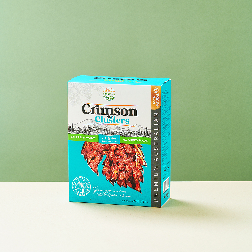 Nho khô nguyên cành Crimson nhập khẩu Úc (450g)