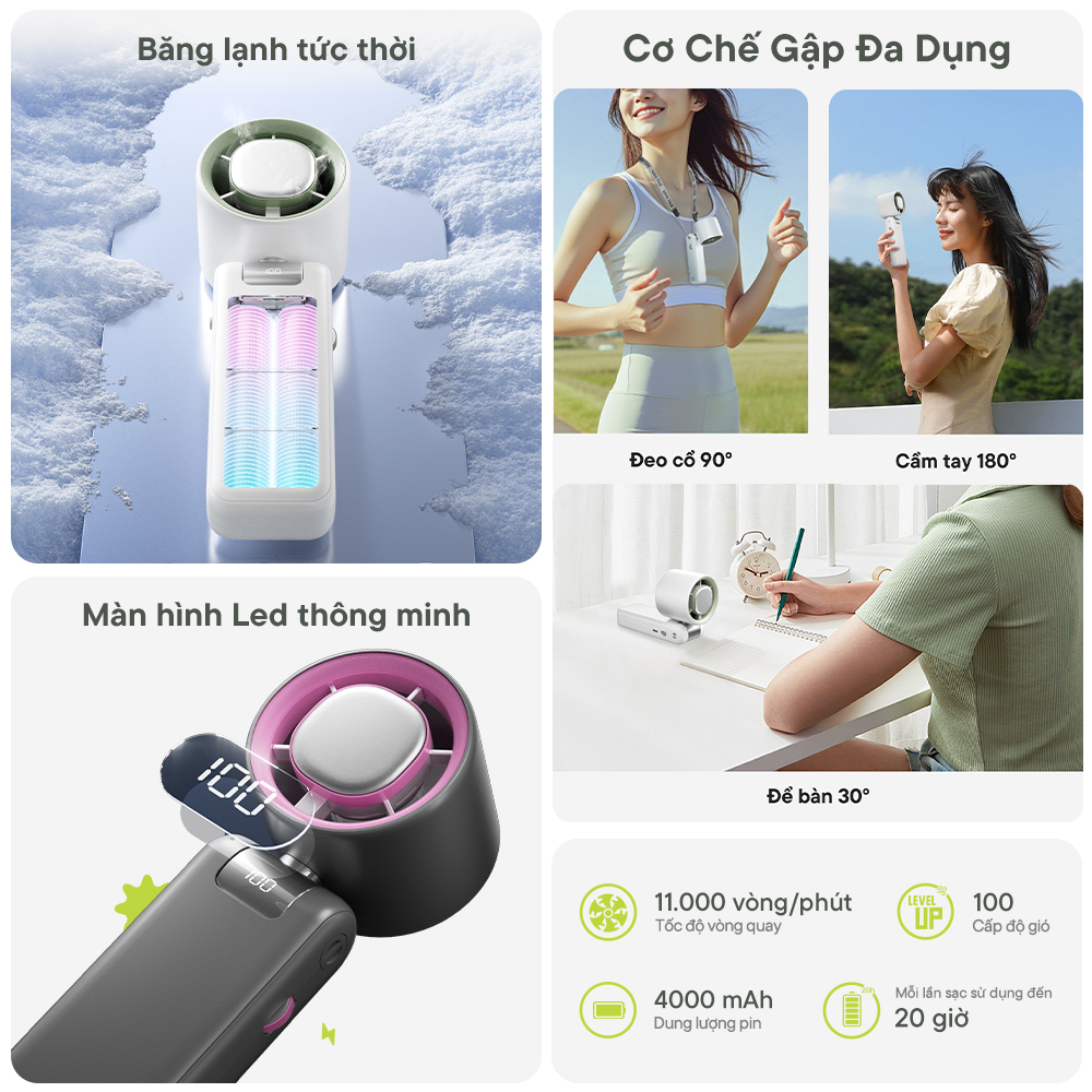 Quạt cầm tay băng lạnh InnoFans Ice