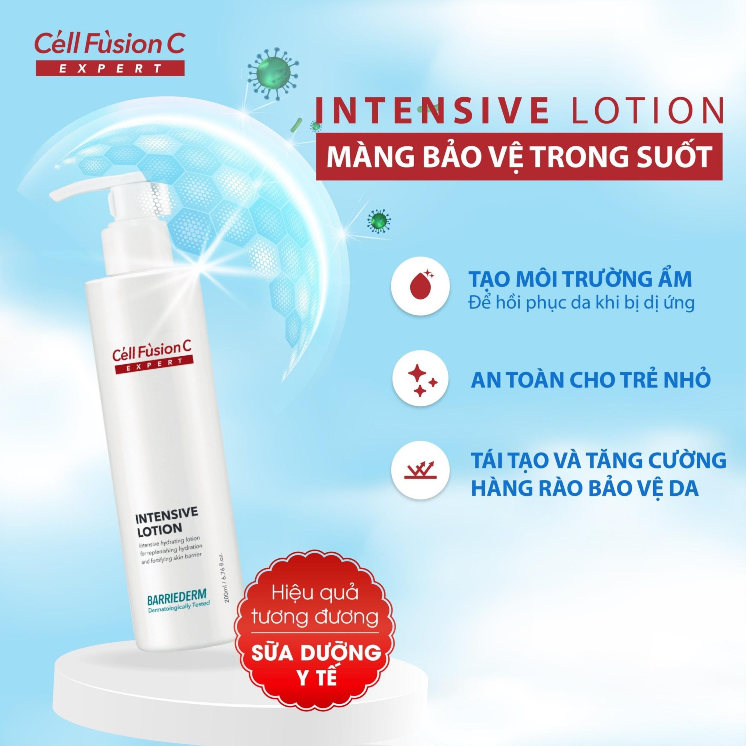 Sữa dưỡng ẩm & giúp phục hồi hàng rào bảo vệ da 200ml – Cell Fusion C Expert Barriederm Intensive Lotion
