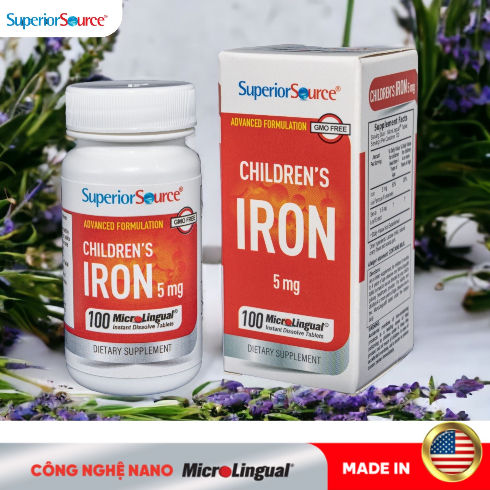 Viên ngậm Nano Children’s Iron (5mg) – Bổ sung sắt, ngừa thiếu máu do thiếu sắt