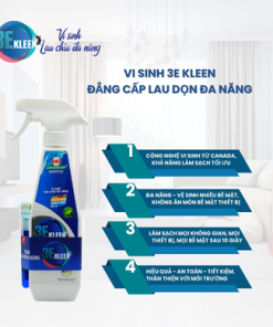 Bộ vi sinh lau chùi đa năng 3E Kleen (01 Chai 500ml + 01 ống 5ml)