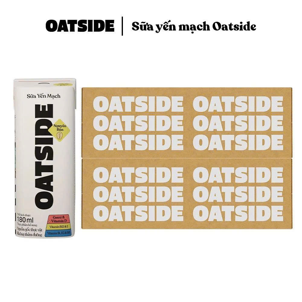 Sữa yến mạch OATSIDE vị nguyên bản Original (không đường) Thùng 24 Hộp 180ml