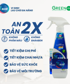 Bộ vi sinh lau chùi đa năng 3E Kleen (01 Chai 500ml + 01 ống 5ml)