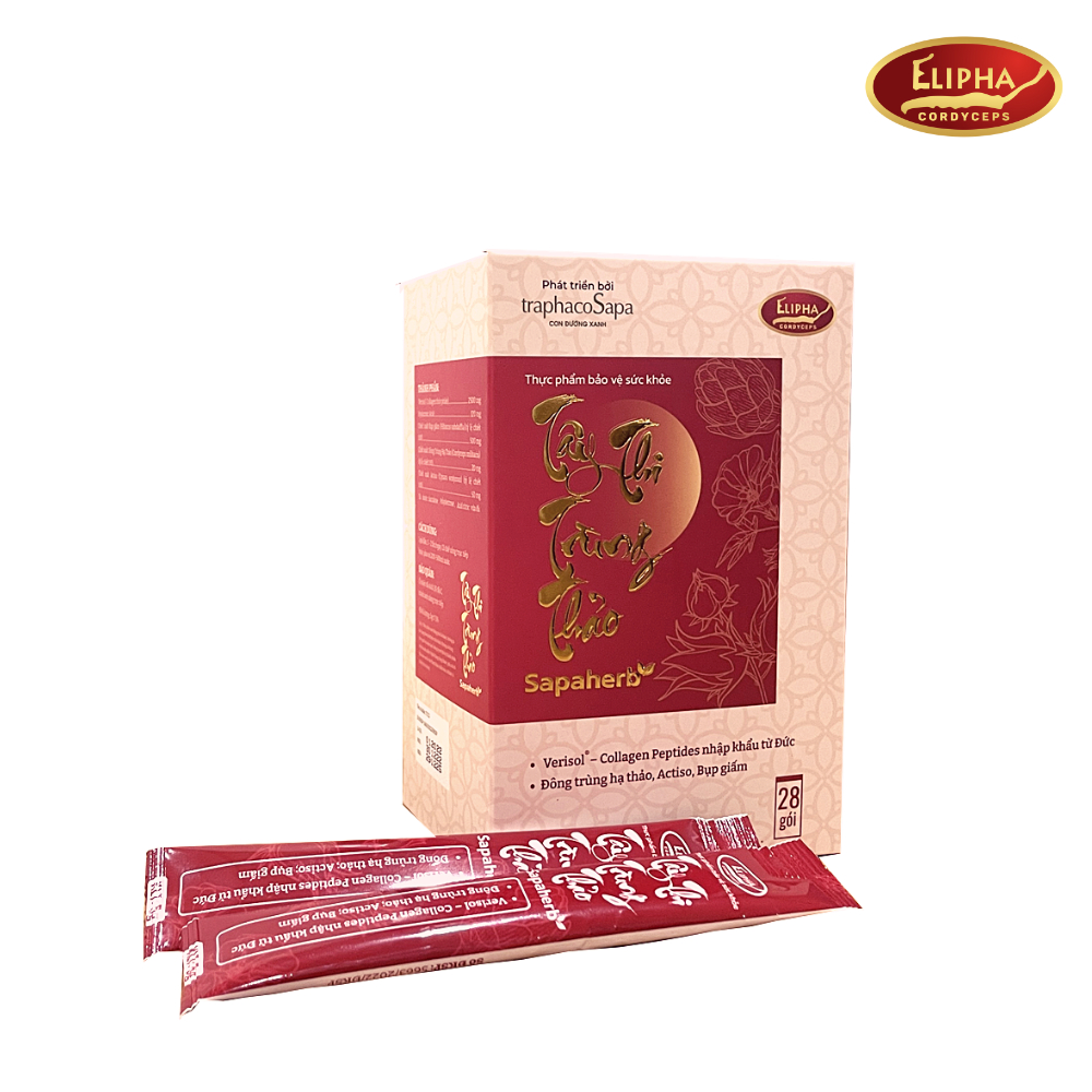 Collagen Tây Thi Trùng Thảo Sapaherb hỗ trợ làm đẹp da 28gói