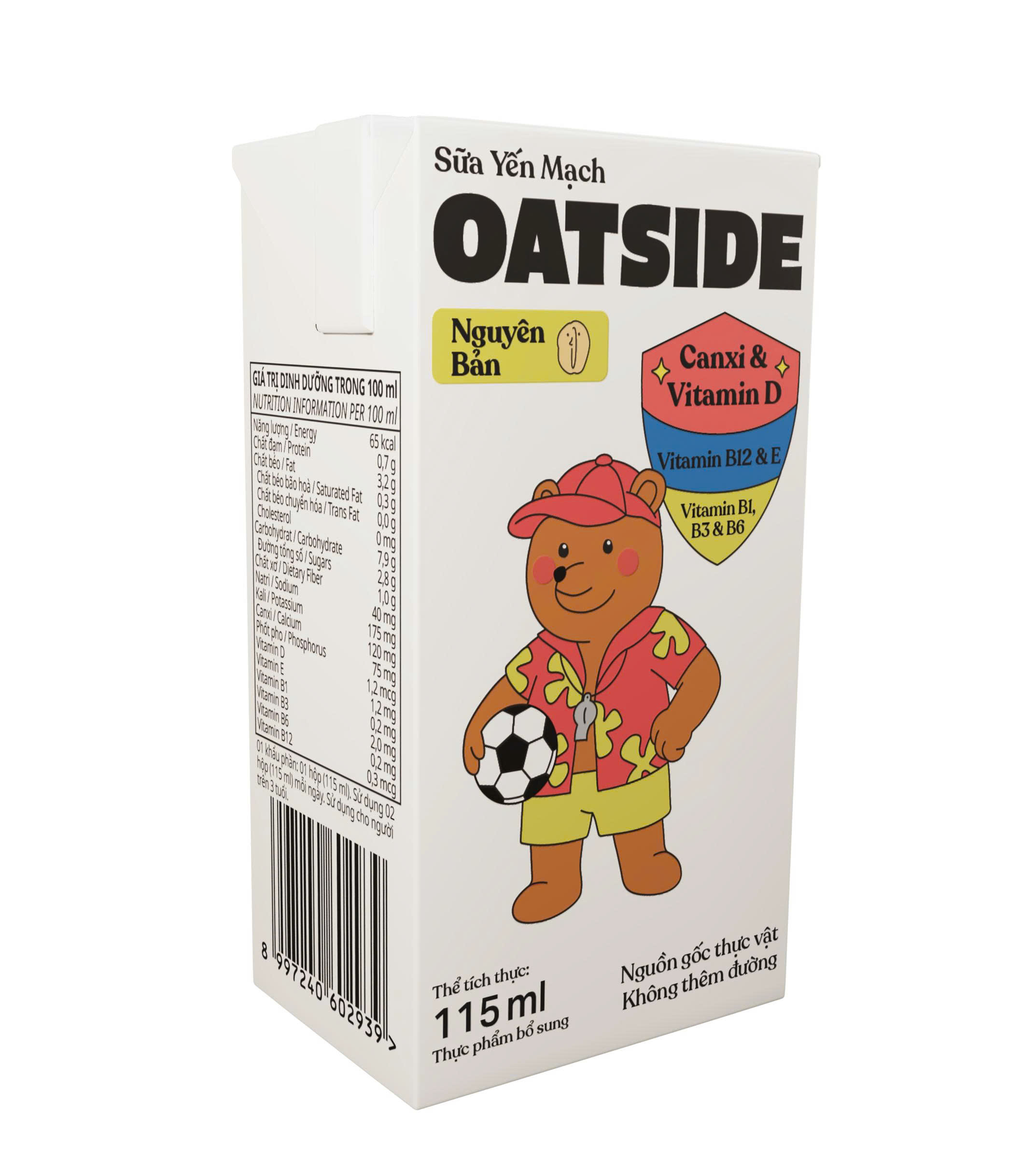 Sữa yến mạch OATSIDE vị nguyên bản Original (không đường) Thùng 40 Hộp 115ml