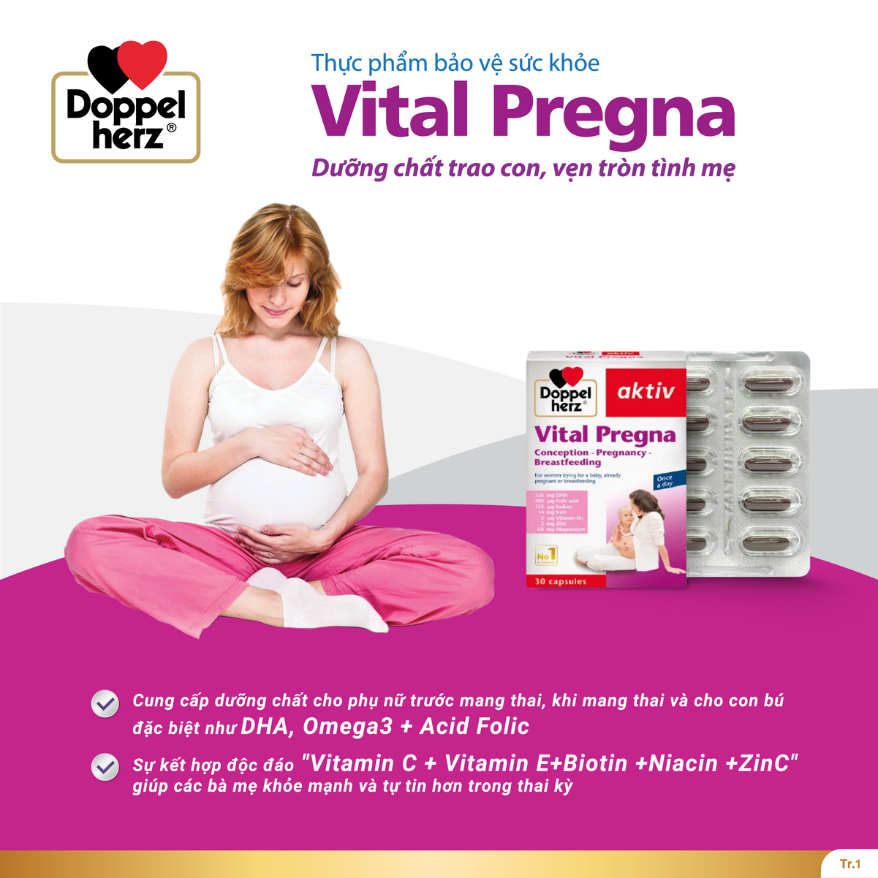 TPBVSK VITAL PREGNA hỗ trợ bổ sung vitamin và khoáng chất cho bà bầu