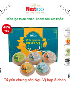 Tổ yến chưng sẵn Ngũ Vị hộp 5 chén (kèm túi)