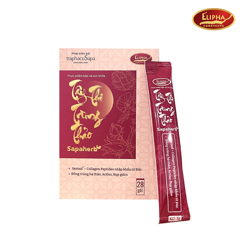 Collagen Tây Thi Trùng Thảo Sapaherb hỗ trợ làm đẹp da 28gói