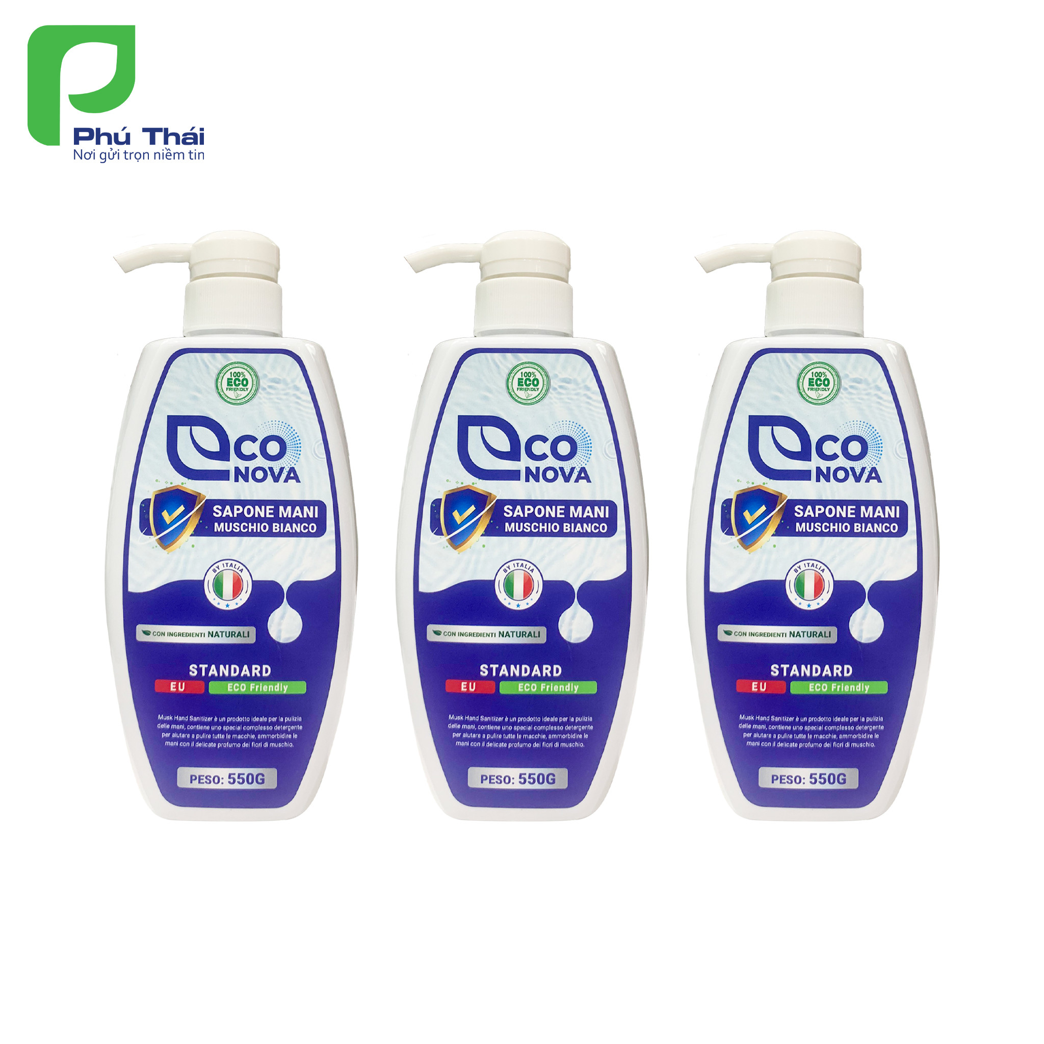 Combo 3 chai sữa rửa tay xạ hương Econova (550g x 3)