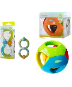 Set Đồ chơi Quả bóng vuông tròn và Lục lạc xoay cắn răng KIDSME