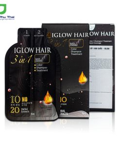 Dầu gội phủ bạc – IGLOW Hair (Hộp 5 gói)