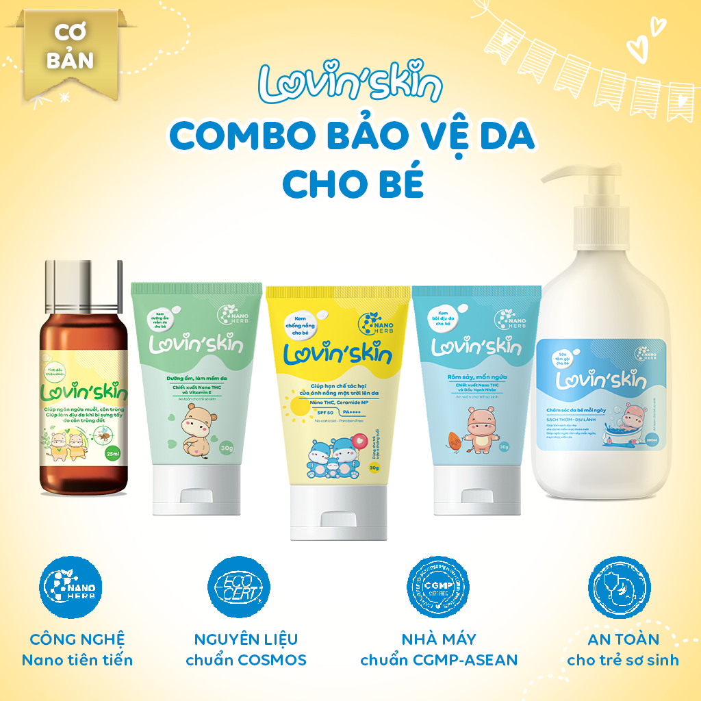 Combo bảo vệ da toàn diện cho bé Lovin’Skin