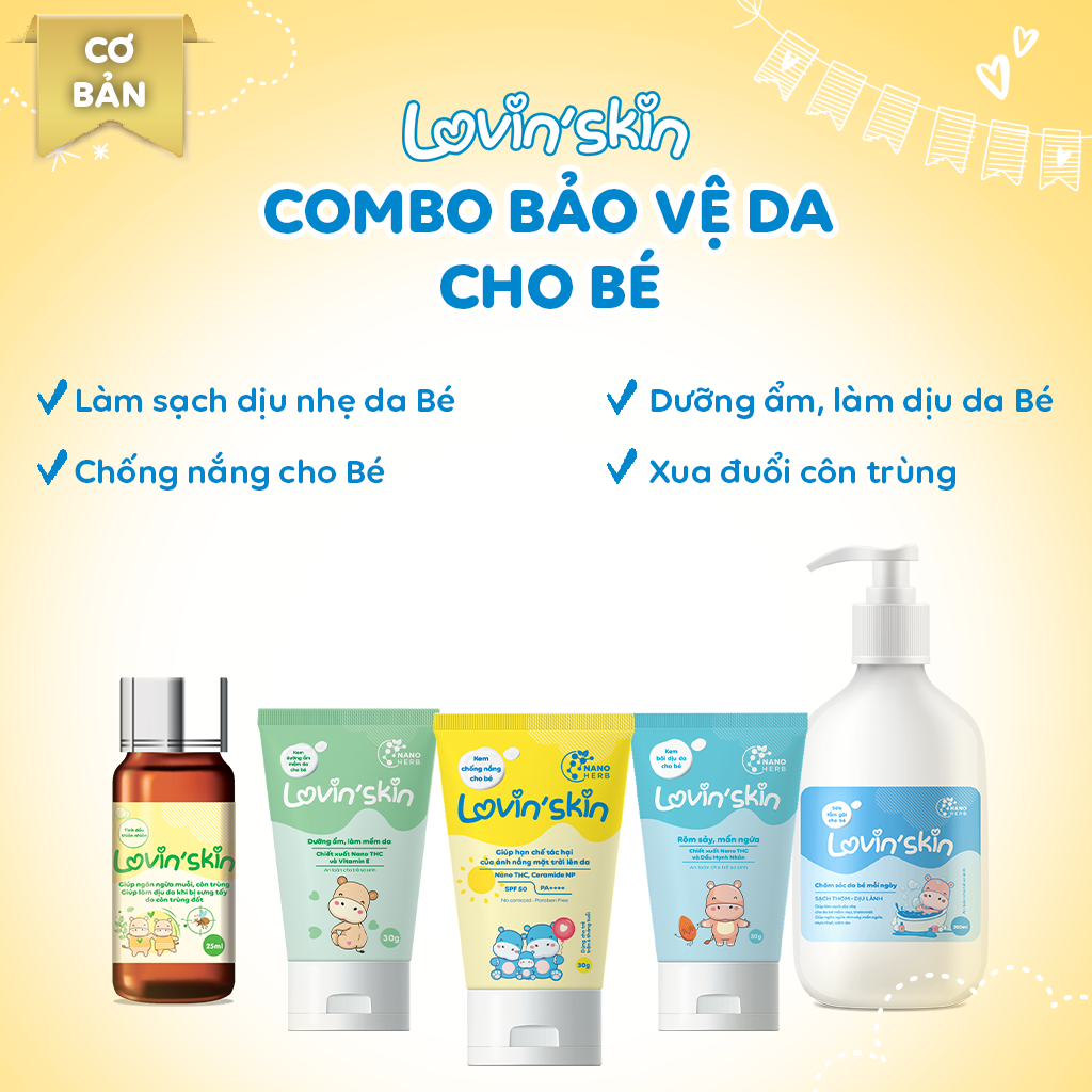 Combo bảo vệ da toàn diện cho bé Lovin’Skin